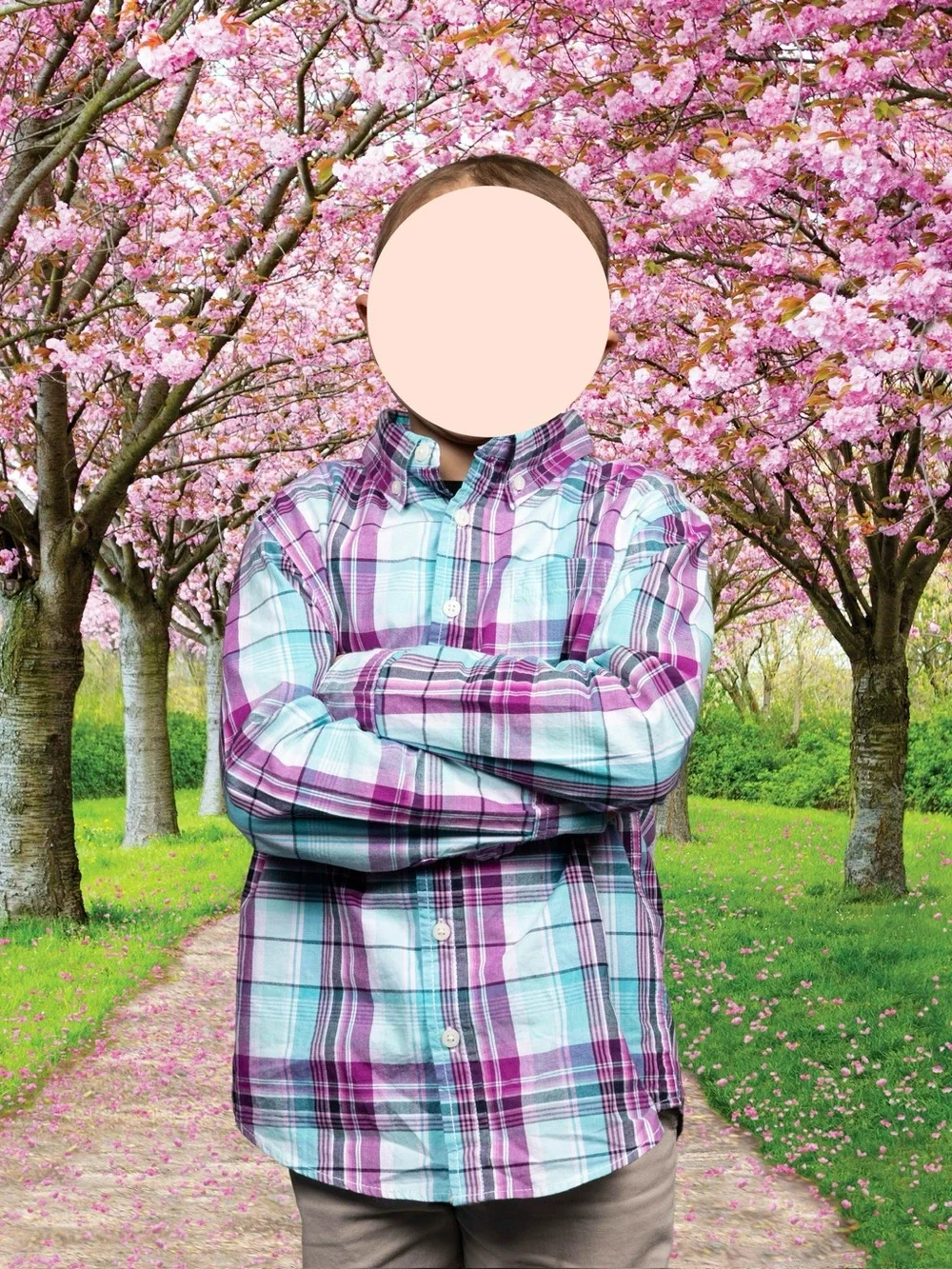 Gymboree Boys ‘Family Brunch’ Magenta and Turquoise Plaid Shirt Size M (7-8)